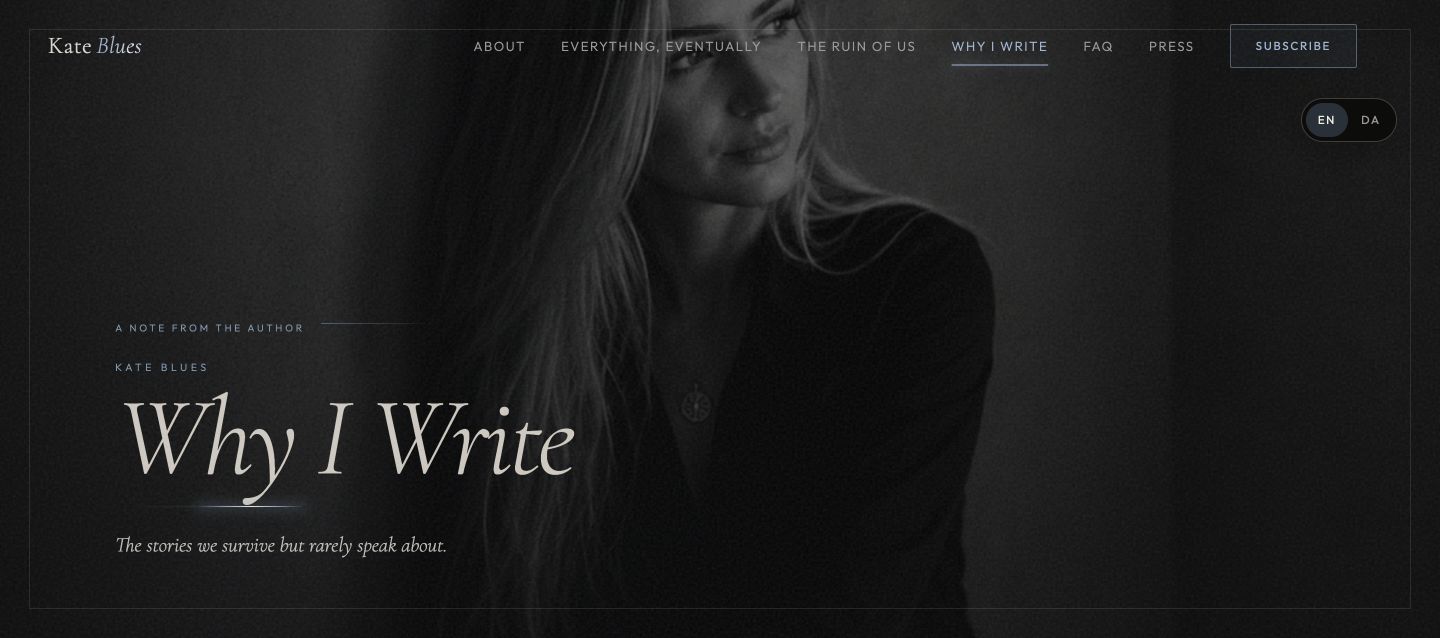 Kate Blues Why I Write page